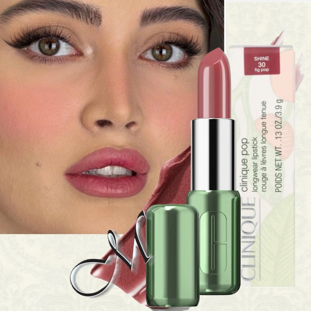 Clinique Pop Longwear Lipstick Shine* ~ 30 FIG POP (Sheer Mauve) 3.9g NIB